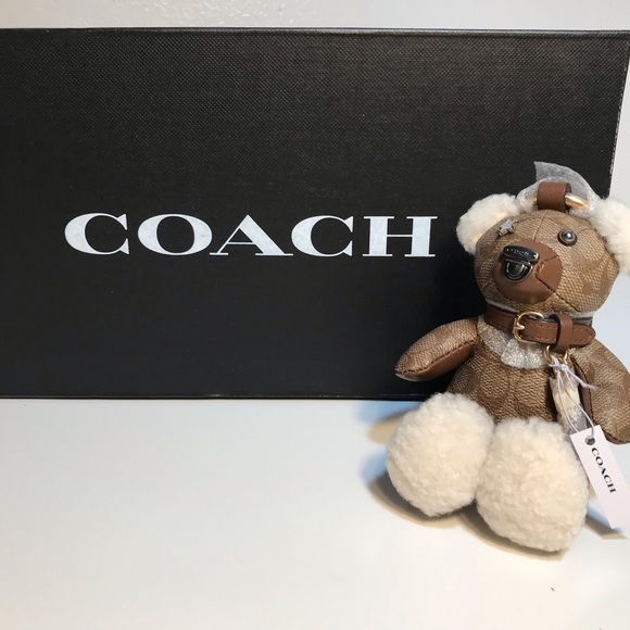 Coach Bear Bag Charm In Signature Canvas New with Tags.•*🐻 - Picture 7 of 10